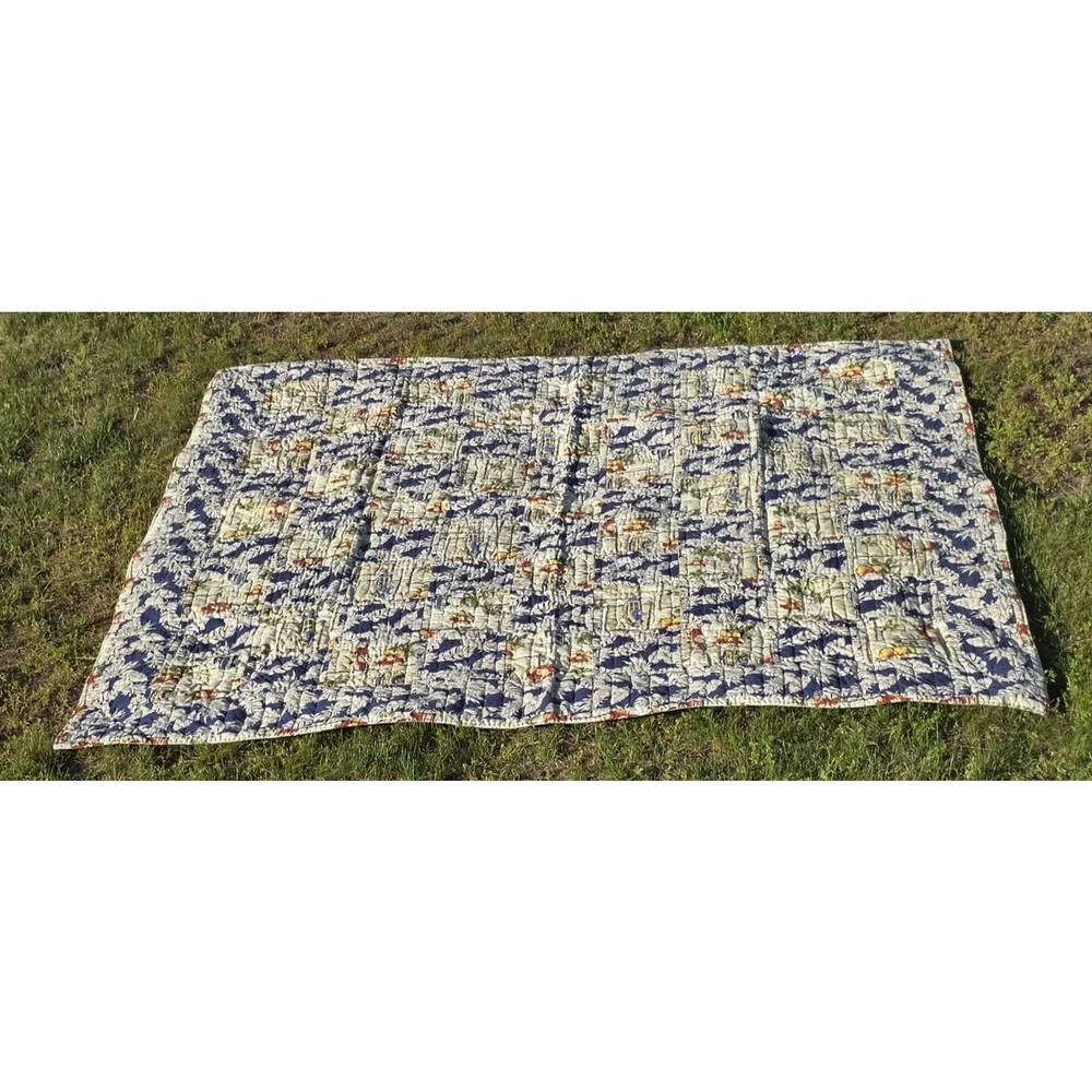 Dean Miller Queen Surf Hawaii Floral Reversible Quilt Comforter Woodies Coastal